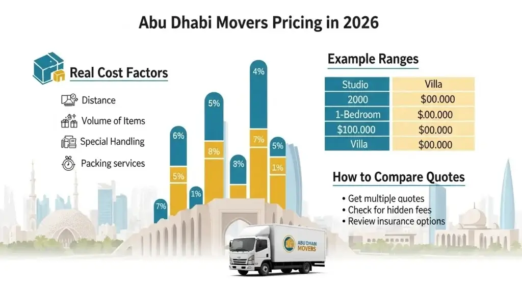 Abu Dhabi Movers Pricing in 2026: Real Cost Factors, Example Ranges, and How to Compare Quotes